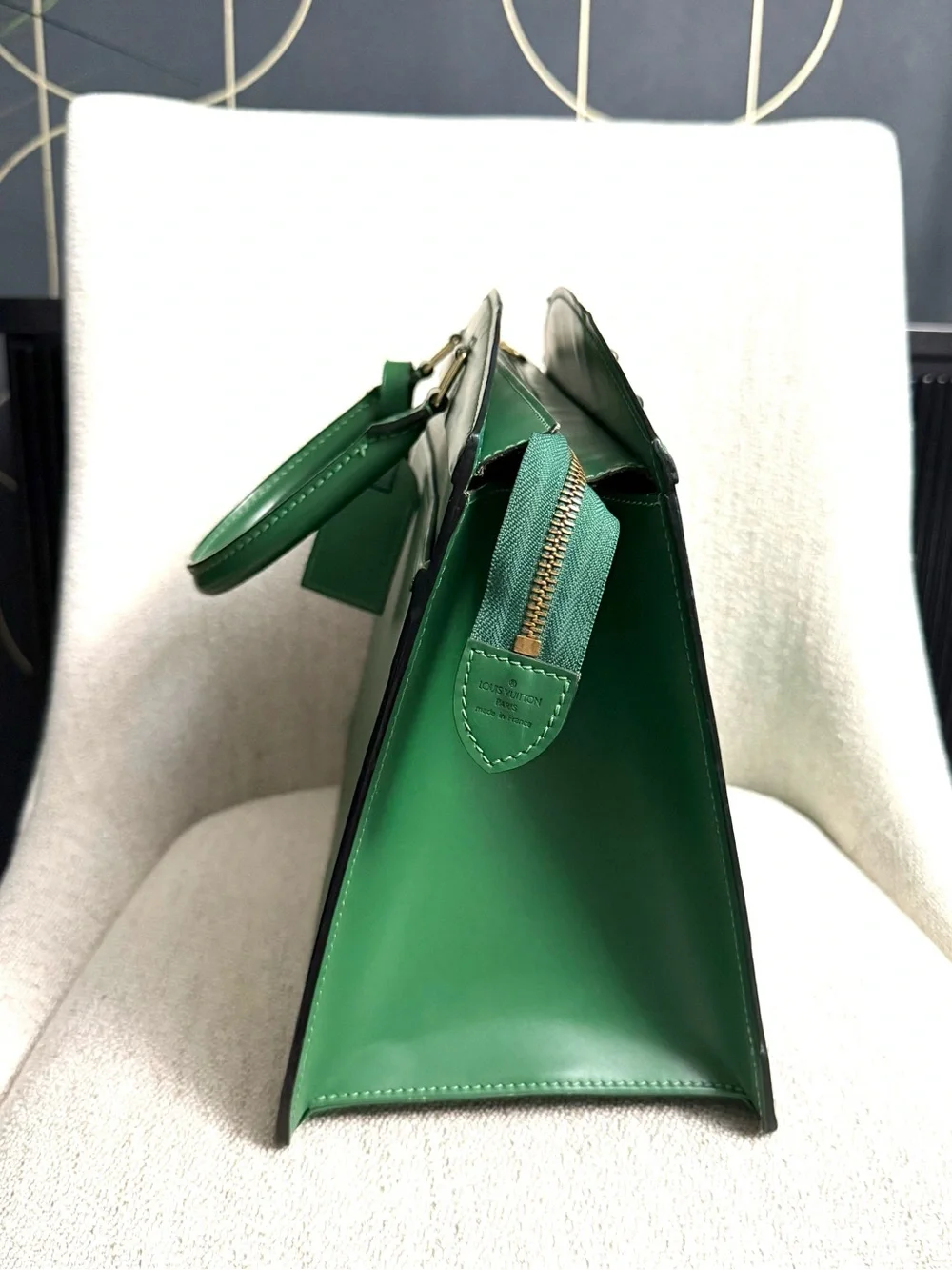 Authentic Louis Vuitton Riviera tote bag green Epi leather M48184 LV